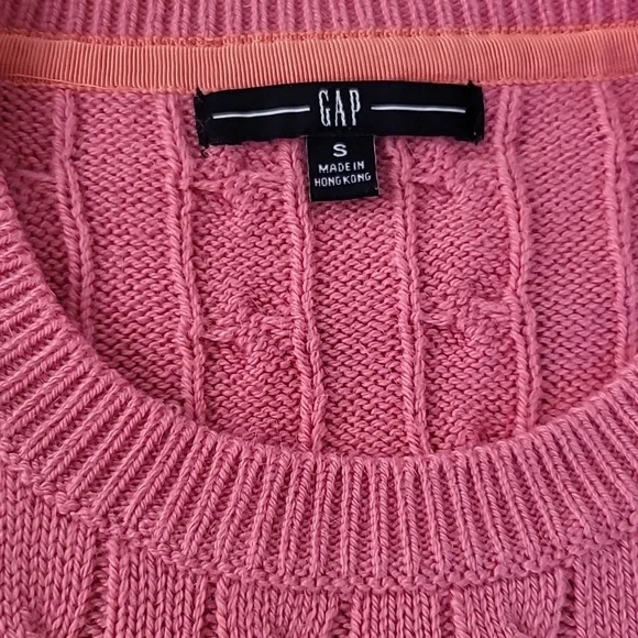 GAP Pink Cable Knit Sweater, Size S - Picture 9 of 9